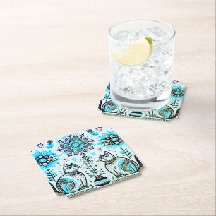 2 Katzen Untersetzer