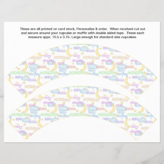 2 Kinderzimmer Baby Personalisiert Cupcake Wrapper Flyer