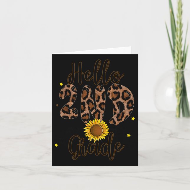 2. Klasse 1 Schullehrer Leopard Print Karte (Vorderseite)