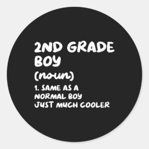 2. Klasse Boy Definition Spaß zurück zum Studium Runder Aufkleber