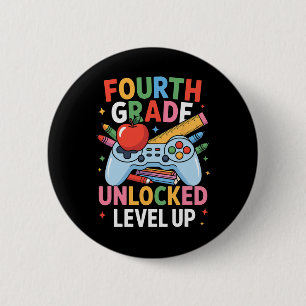 2. Klasse freigeschaltet Level Up Gamer Kids Junge Button