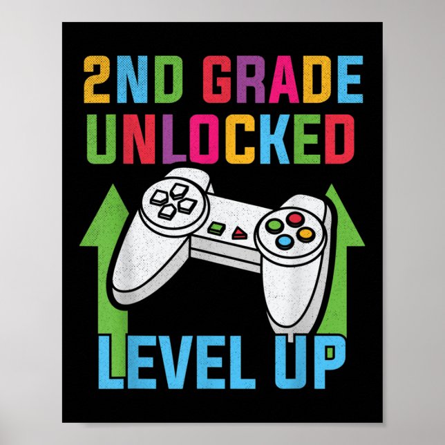 2. Klasse freigeschaltet Level Up Videospieler Jun Poster (Vorne)