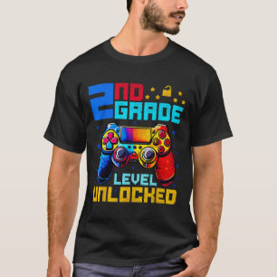2. Klasse freigeschalteter Gamer Erster Schultag T-Shirt