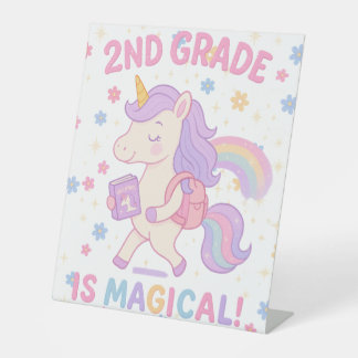 2. Klasse ist magisches Einhorn zurück zur Schule Sockelschild