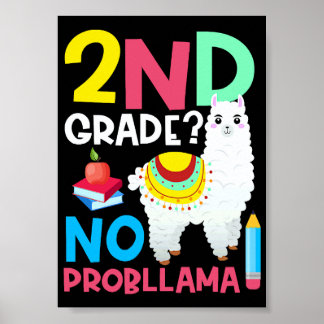 2. Klasse Kein Prob Llama Zweite Klasse Lehrer Hum Poster