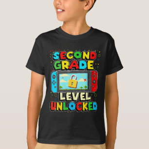 2. Klasse Level freigeschaltet Lustiger Gamer Jung T-Shirt