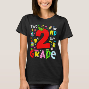 2. Klasse Retro bunte zurück zur Schule T-Shirt