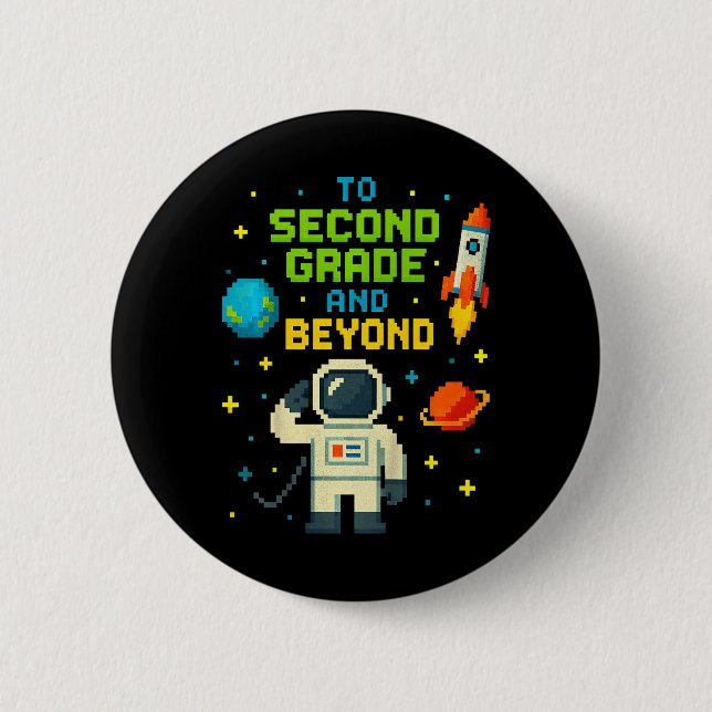 2. Klasse und weiter als Astronaut Space Boys Game Button (Vorderseite)