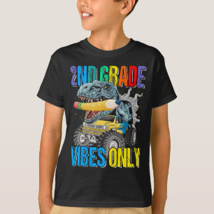 2. Klasse Vibes only Monster Truck Dinosaurier Boy T-Shirt