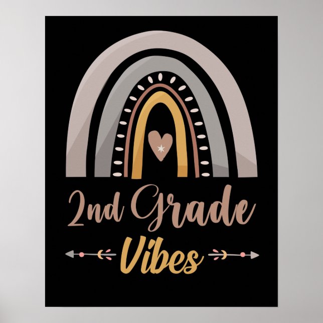 2. Klasse Vibes zweite Klasse zurück zur Schule Poster (Vorne)