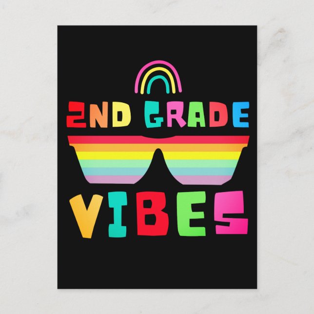 2. Klasse zurück zum Lehrer und Student Postkarte (Vorderseite)