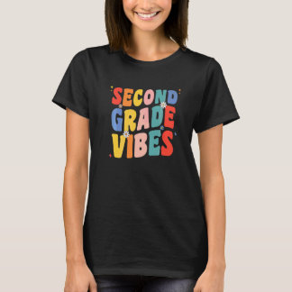 2. Klasse Zweite Klasse Vibes Retro Groovy Für Leh T-Shirt