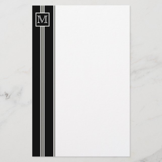(2) Klassische Striptastaterie für Monogramm Briefpapier (Vorderseite)