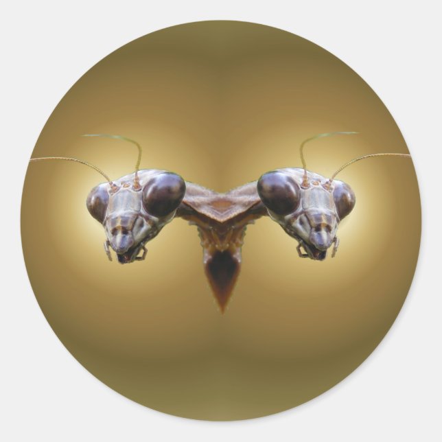 2 Kopf Mantis ~ Aufkleber (Vorderseite)