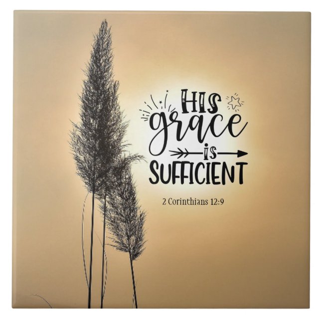 2 Korinthen 12:9 Seine Gnade ist ausreichend Fliese (Vorderseite)