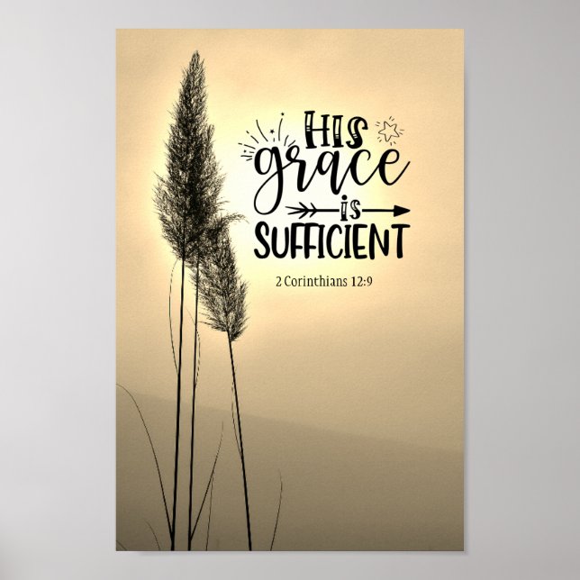 2 Korinthen 12:9 Seine Gnade ist ausreichend Poster (Vorne)