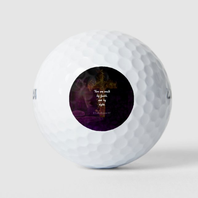 2 Korinthen 5:7 Bibelversatz Zitat über den Glaube Golfball (Vorderseite)