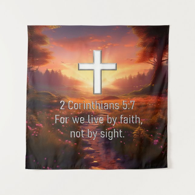 2 Korinthen 5:7 Wandteppich (Vorderseite)