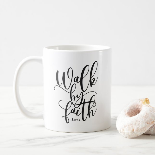 2 Korinthen zu Fuß 5:7 Kaffeetasse (Mit Donut)