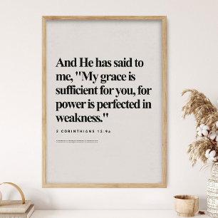 2. Korinther 12:9, Bibelvers, Moderne Bibel, Schri Poster