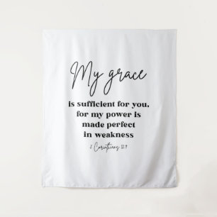 2 Korinther 12:9 Christliche Uni Dorm Wandteppich
