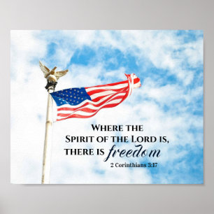 2 Korinther 3:17 Es gibt Freiheit, die amerikanisc Poster