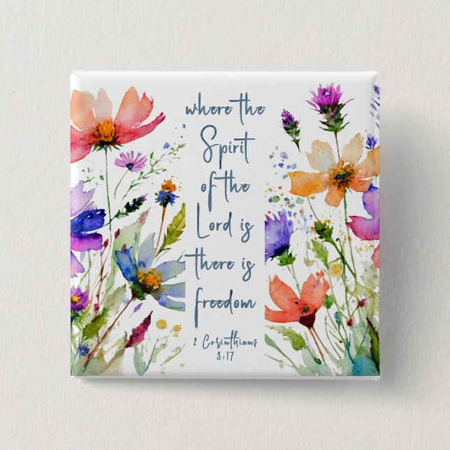 2 Korinther 3:17 Freedom Bible Verse Button (Vorderseite)