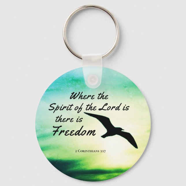 2 Korinther 3:17 Freedom Bible Verse Schlüsselanhänger (Vorderseite)