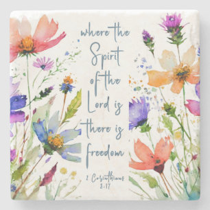 2 Korinther 3:17 Freedom Bible Verse Steinuntersetzer