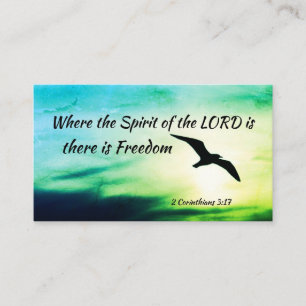 2 Korinther 3:17 Freedom Bible Verse Visitenkarte