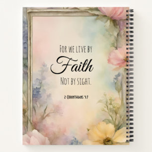 2. Korinther 5:7 Christliche Bibelvers-Kunst Notizbuch