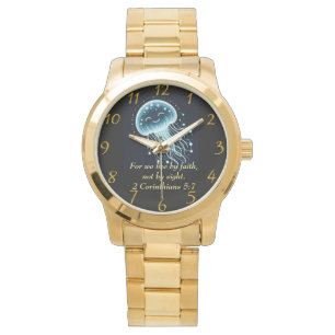 2 Korinther 5,7 Quallen lächeln dich an Armbanduhr