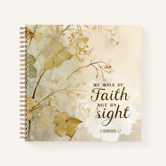 2 Korinther 5:7 Wir gehen durch das Glaubensbibelv Notizbuch (Vorderseite)