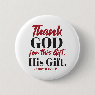2 Korinther 9:15 Bibelverse Design I Button