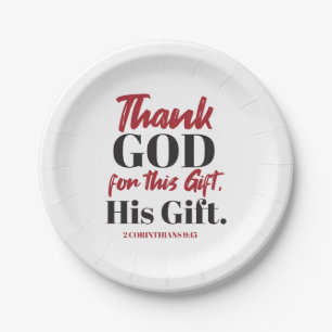 2 Korinther 9:15 Bibelverse Design I Pappteller