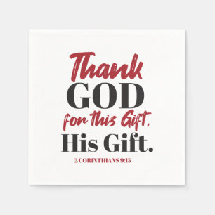 2 Korinther 9:15 Bibelverse Design I Serviette