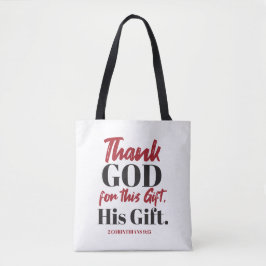 2 Korinther 9:15 Bibelverse Design I Tasche