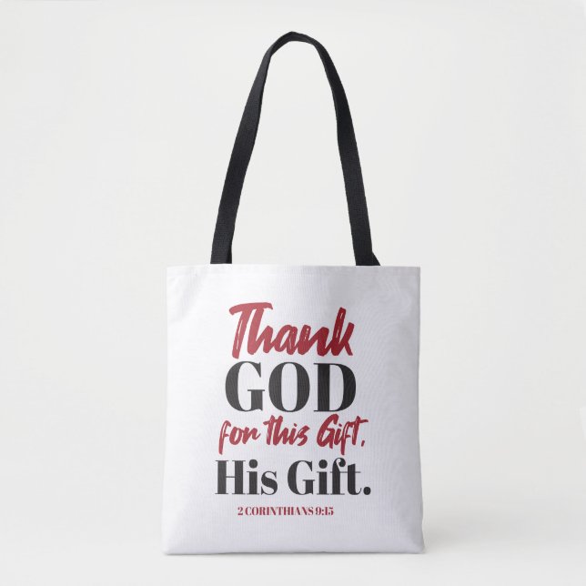 2 Korinther 9:15 Bibelverse Design I Tasche (Vorderseite)