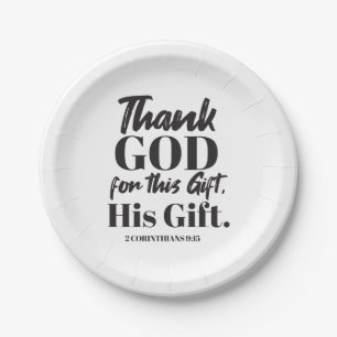 2 Korinther 9:15 Bibelverse Design II Pappteller