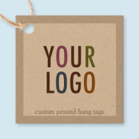 2" Kraft Square Hang Tags mit String Custom Logo