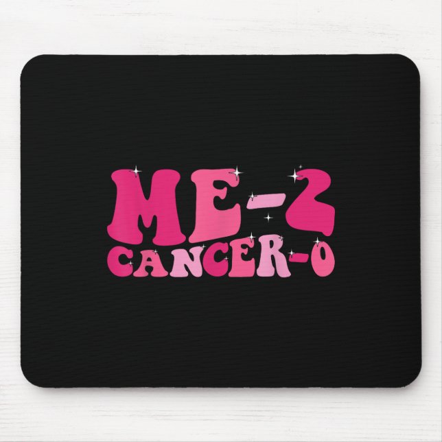 2 Krebs 0 I Beat Cancer zweimal Groovy Retro Sur Mousepad (Vorne)