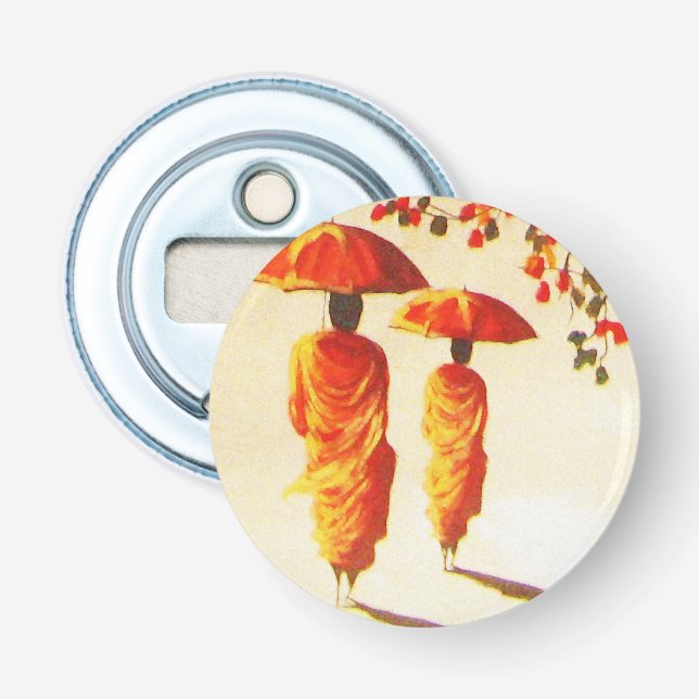 2 laotische buddhistische Mönche Flaschenöffner (Vorderseite)