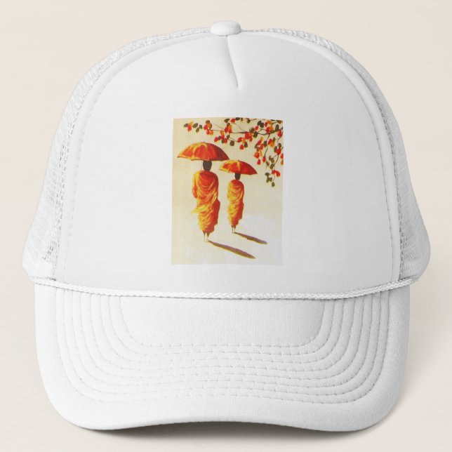 2 laotische buddhistische Mönche Truckerkappe (Vorderseite)