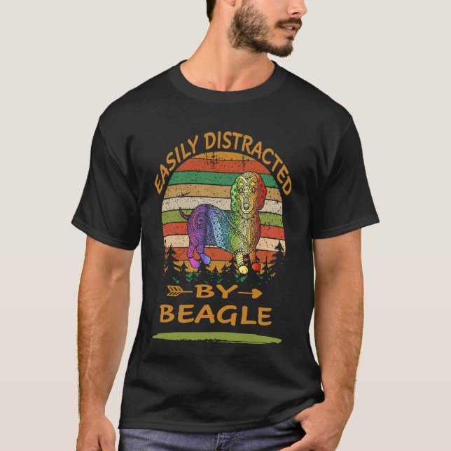 2 Leicht Ablenkbar Durch Beagle T-Shirt (Vorderseite)