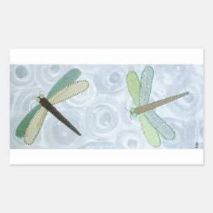 2 Libellen #1 Rechteckiger Aufkleber
