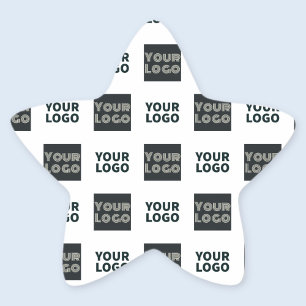 2 Logos Einfaches Wiederholungslogo Weiß Stern-Aufkleber