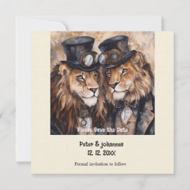 2 Löwen Steampunk Save the Date