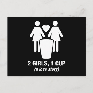 2 Mädchen eine Tasse - 2 Girls1Cup - lustiges Absc Postkarte