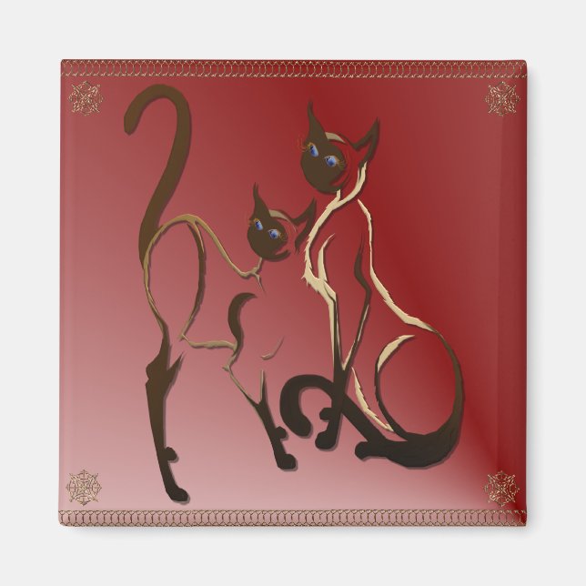 2 Magnet Siamese Kitties (Devant)