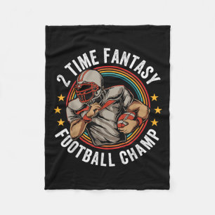 2 Mal Fantasy Football Champ FFFFFFIL Gewinner Ret Fleecedecke